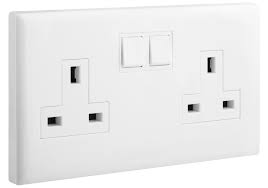 Legrand Eloe - 2 gang British Standard 13A single pole switched socket