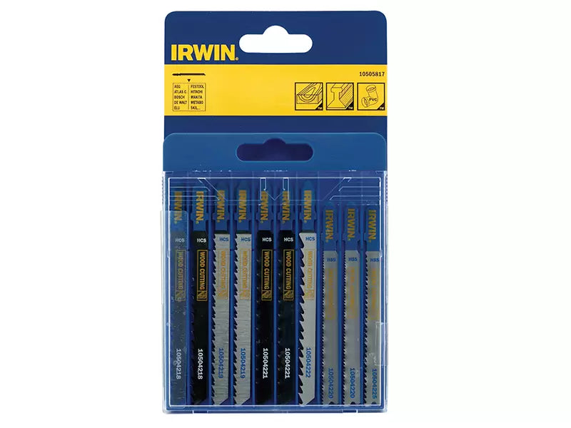 Irwin - IRW10505817 - HCS/HSS T-Shank Jigsaw Blade Set, 10 Piece