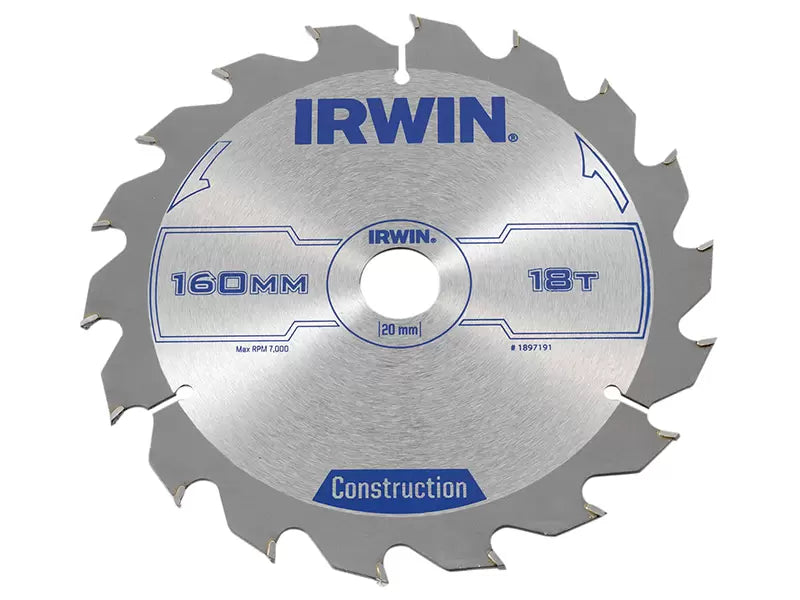 Irwin Construction Circular Saw Blade 160mm 18T
