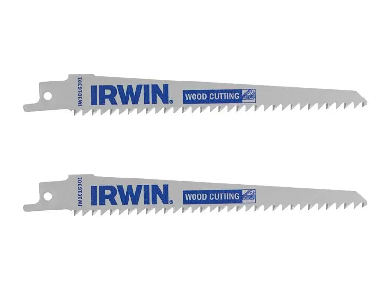 Irwin Sabre Saw Blade Wood/PVC Cutting 152mm Pack of 2