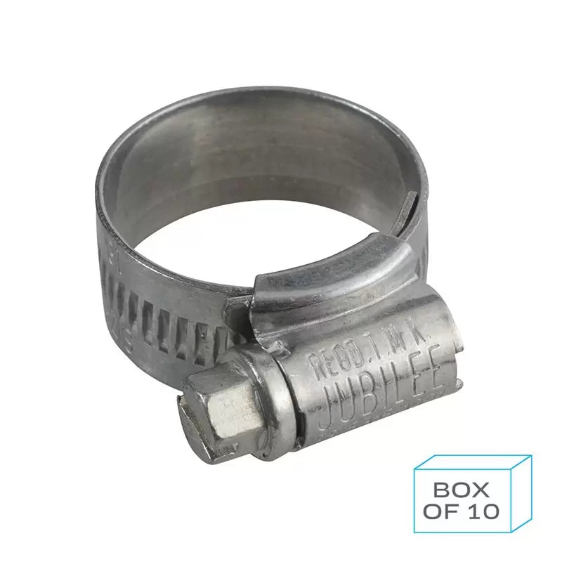 Jubilee Hose Clip Size 0X 18-25mm 304 Stainless Steel Box of 10