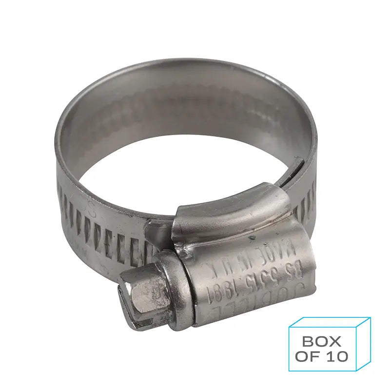 Jubilee Hose Clip Size 1A 22-30mm 304 Stainless Steel Box of 10