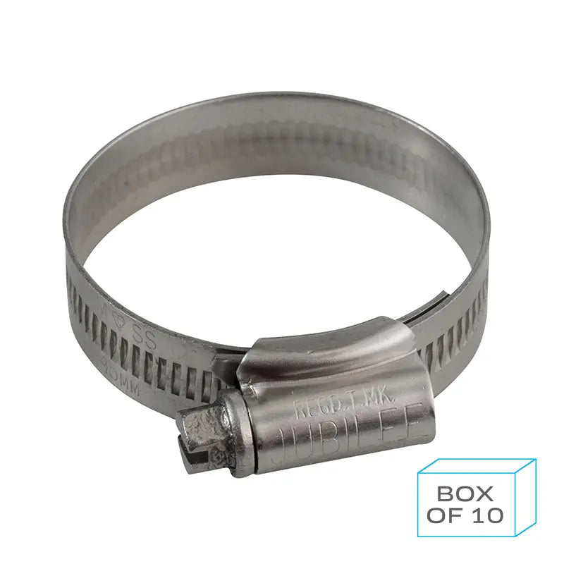 Jubilee Hose Clip Size 1M 32-45mm 304 Stainless Steel Box of 10