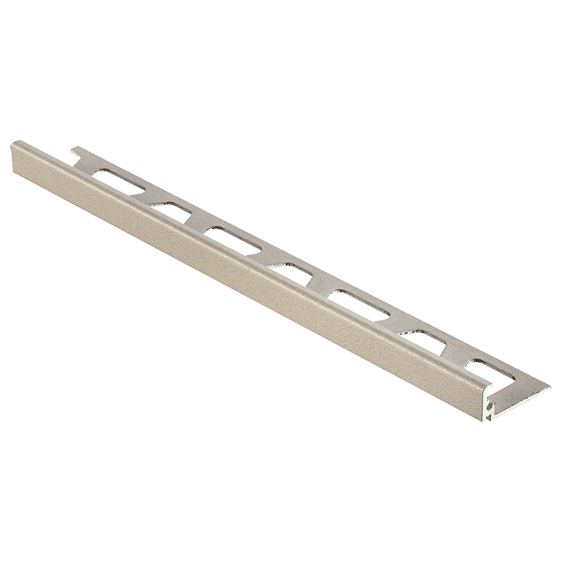 Schluter JOLLY TRENDLINE-TSBG Straight Edge Textured Natural Beige Grey Aluminium Tile Trim 2.5m