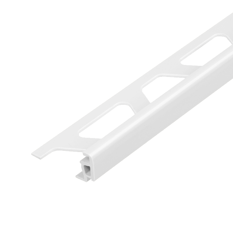 Schluter JOLLY-P Coloured PVC Straight Edge Brilliant White Tile Trim 2.5m