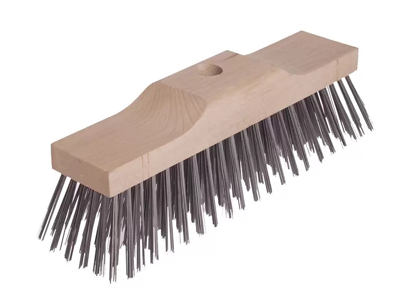 Lessmann - LES146201 - Raised Wooden Stock Broom Head 6 Row Steel Wire 300 x 70mm