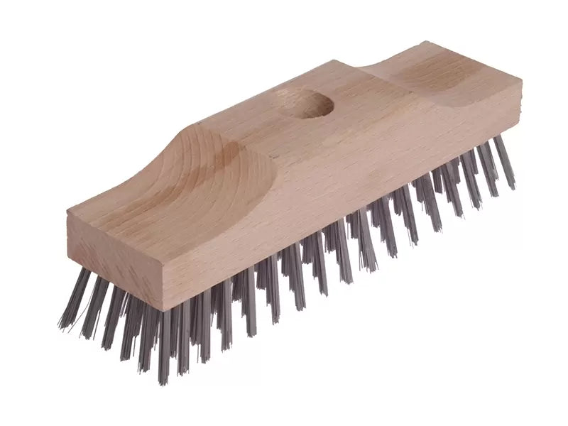 Lessmann - LES148101 - Raised Wooden Stock Broom Head 6 Row Steel Wire 220 x 60mm