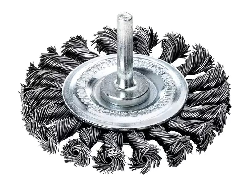 Lessmann - LES417198 - Knotted Wheel Brush with Shank 75 x 12mm, 0.50 Steel Wire
