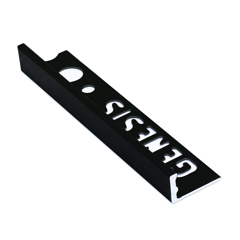Genesis Matt Black Straight Edge Aluminium Tile Trim ESA 2.5m