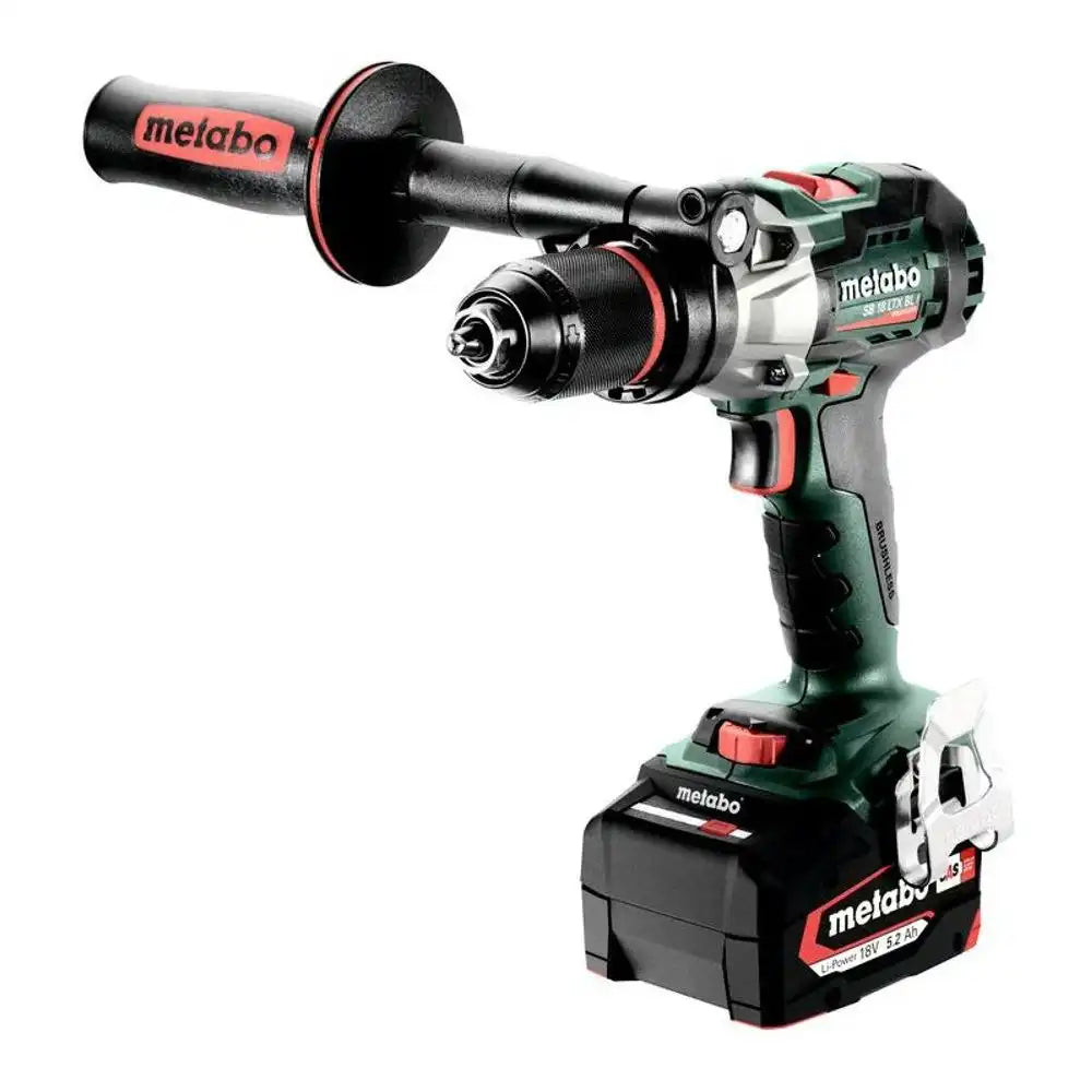 Metabo SB 18 LTX BL I 18V Cordless Hammer Drill, 13mm, 2-Speed, with 2x 5.2Ah Li-Ion Batteries