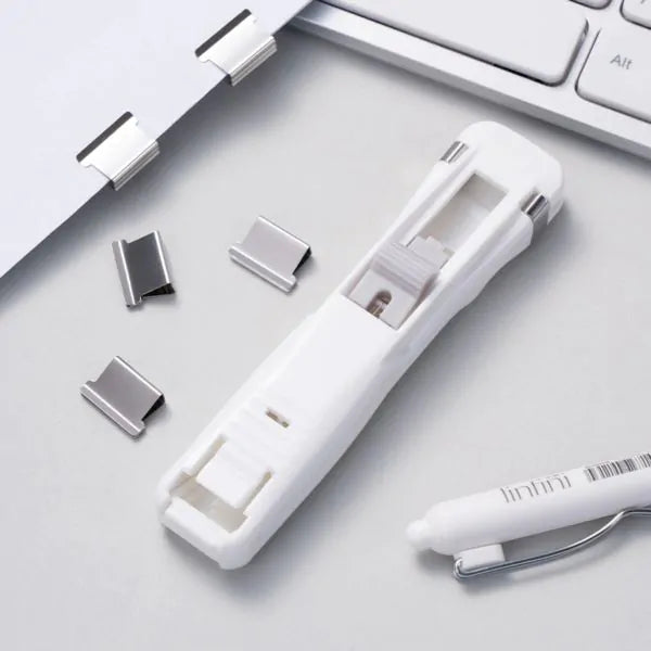 Deli Clam Clip Dispenser, 40 Sheets Capacity, with 16mm White Clips
