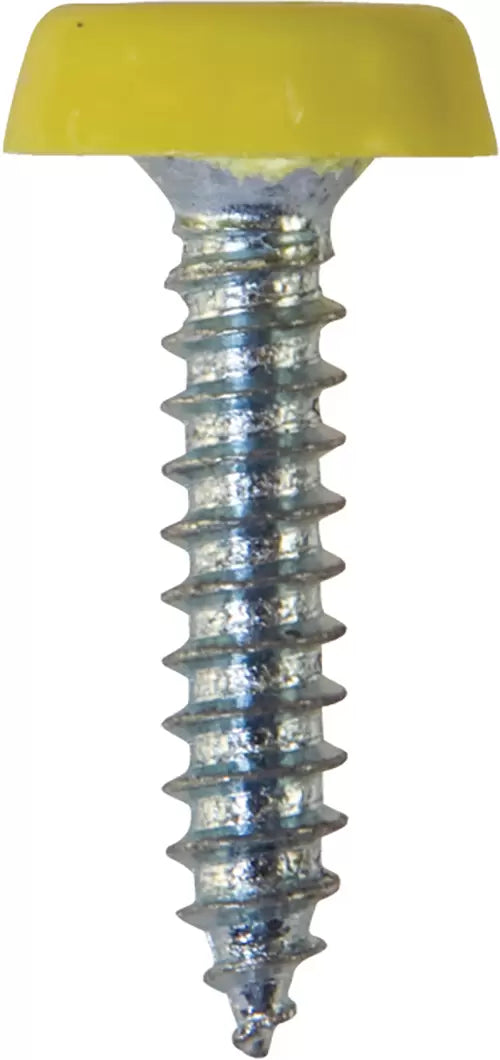 Workshop Warehouse NP11 Number Plate Screws No.10 x 24mm Yellow