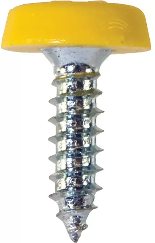 Workshop Warehouse NP17 Number Plate Screws No.10 x 18mm Yellow
