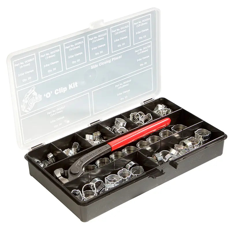 Jubilee O Clip Kit 175 Clips with Side Closing Pincer