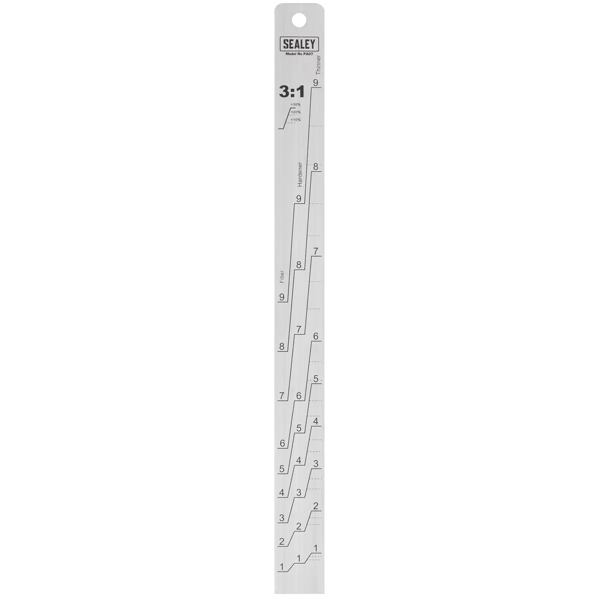 Sealey - PA07 - Aluminium Paint Measuring Stick 1:1/3:1