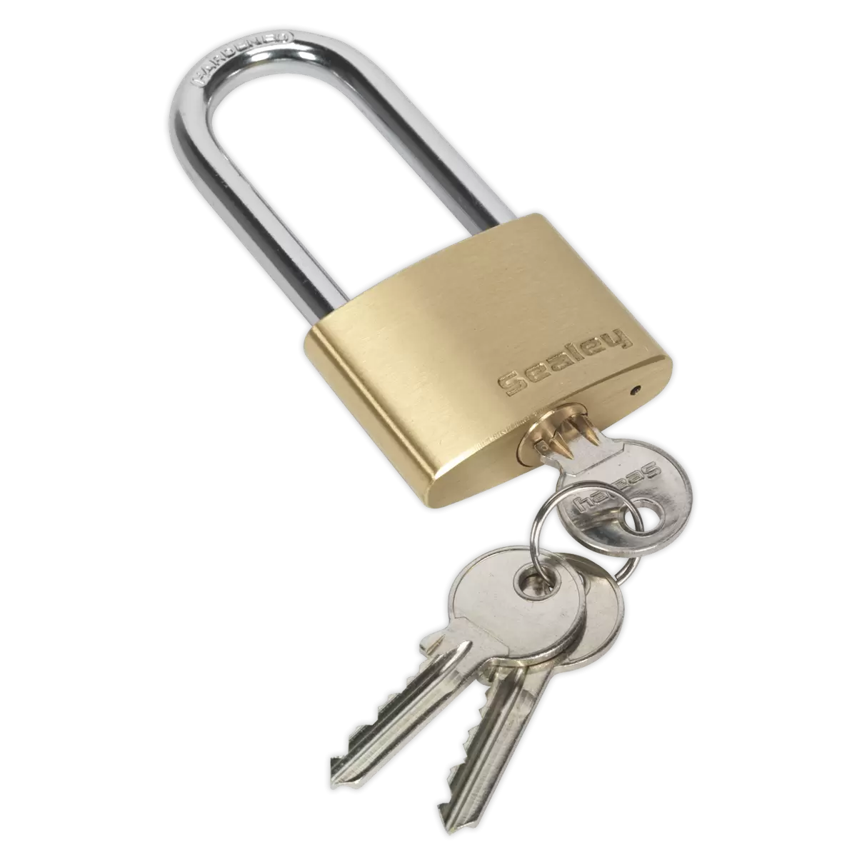 Sealey - PL102L - Brass Body Padlock Long Shackle 50mm