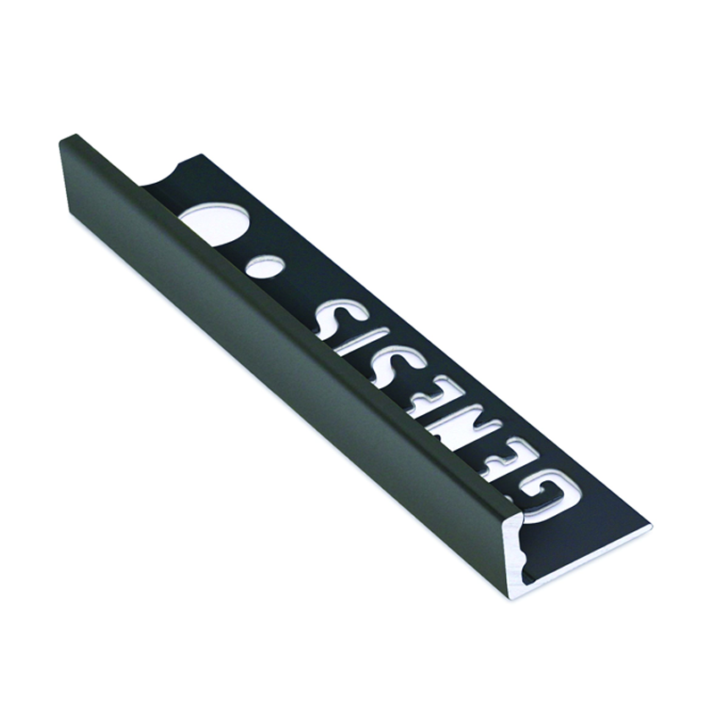 Genesis Black Powder Coated Straight Edge Aluminium Tile Trim ESA 2.5m