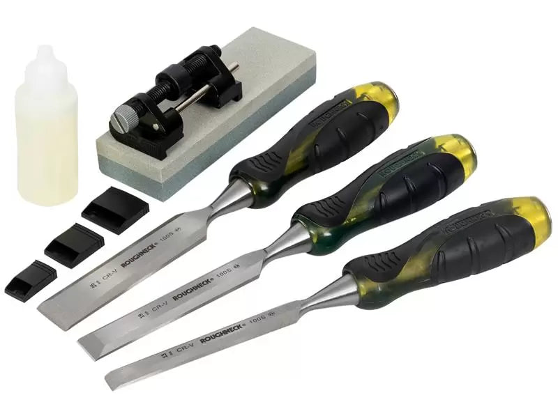 Roughneck - ROU30165 - Bevel Edge Chisel & Sharpening Kit, 6 piece