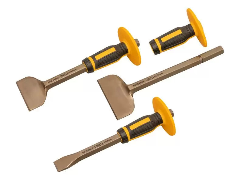 Roughneck - ROU31933 - Bolster & Chisel Set with Non-Slip Guards, 3 Piece