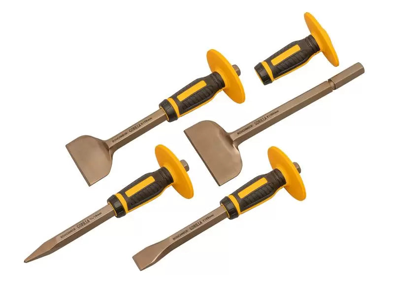 Roughneck - ROU31934 - Bolster & Chisel Set with Non-Slip Guards, 4 Piece