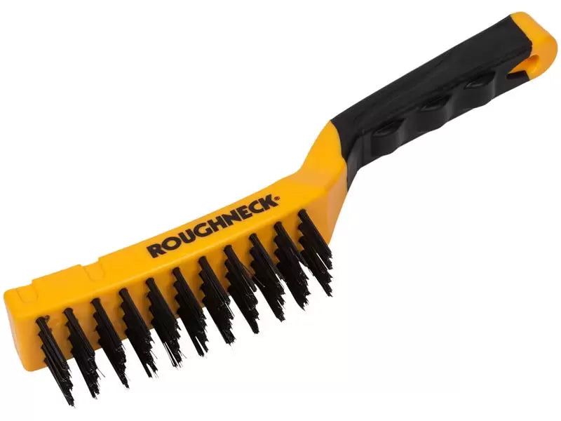 Roughneck - ROU52040 - Carbon Steel Wire Brush Soft Grip 300mm (12in) - 4 Row