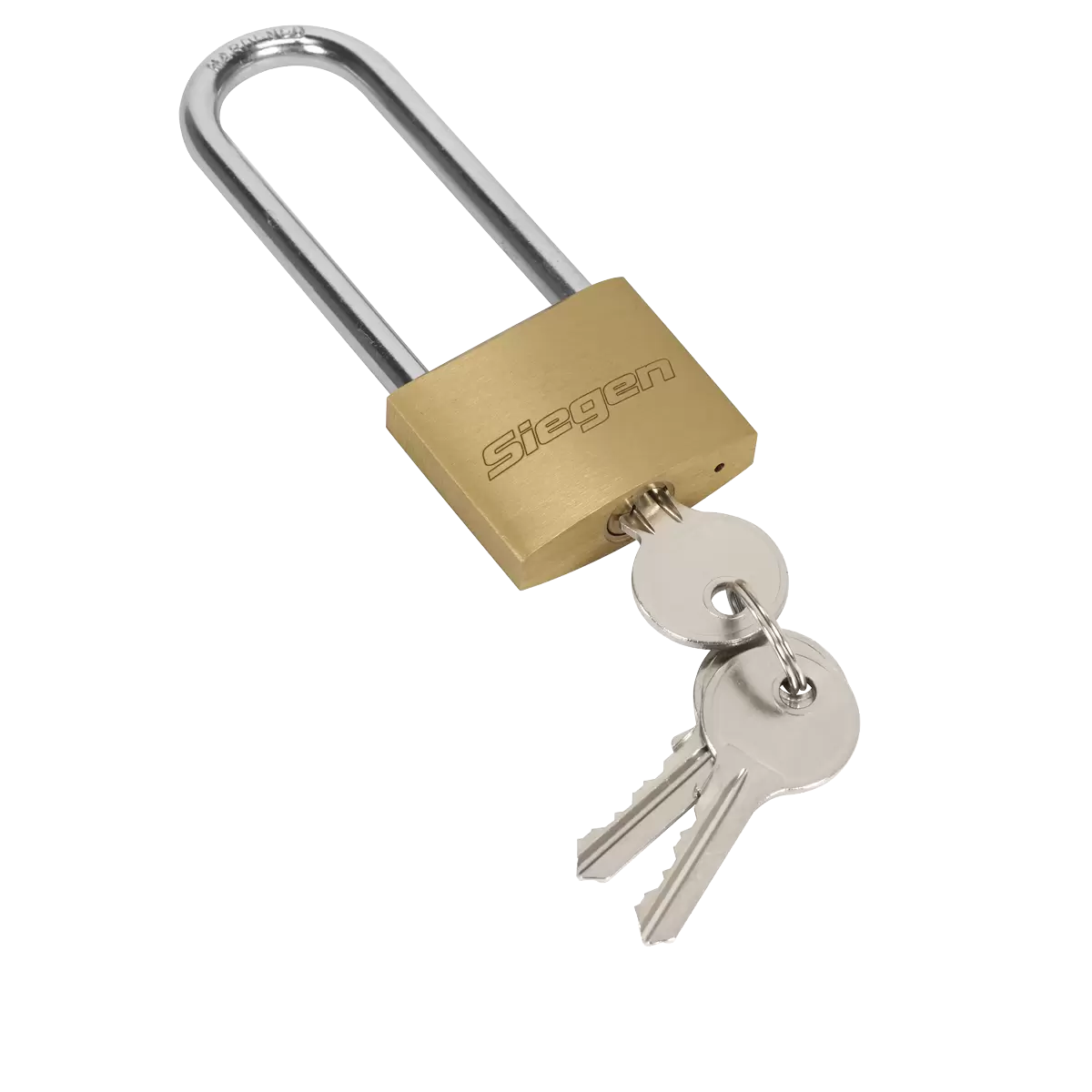Sealey - S0989 - Siegen Brass Body Padlock with Brass Cylinder Long Shackle 40mm