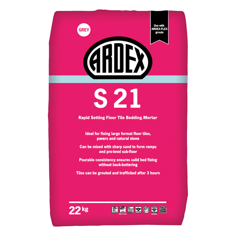 Ardex S 21 Rapid Bedding Mortar 22kg Grey