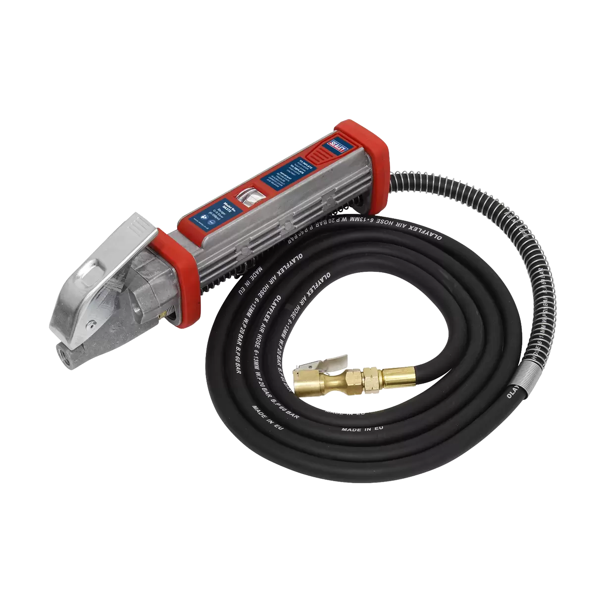 Sealey - SA372 - Tyre Inflator with 2.7m Hose & Clip-On Connector