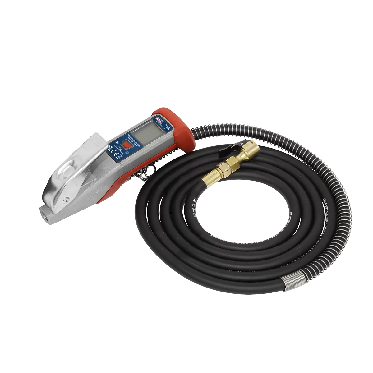 Sealey - SA375 - Digital Tyre Inflator with 2.7m Hose & Clip-On Connector