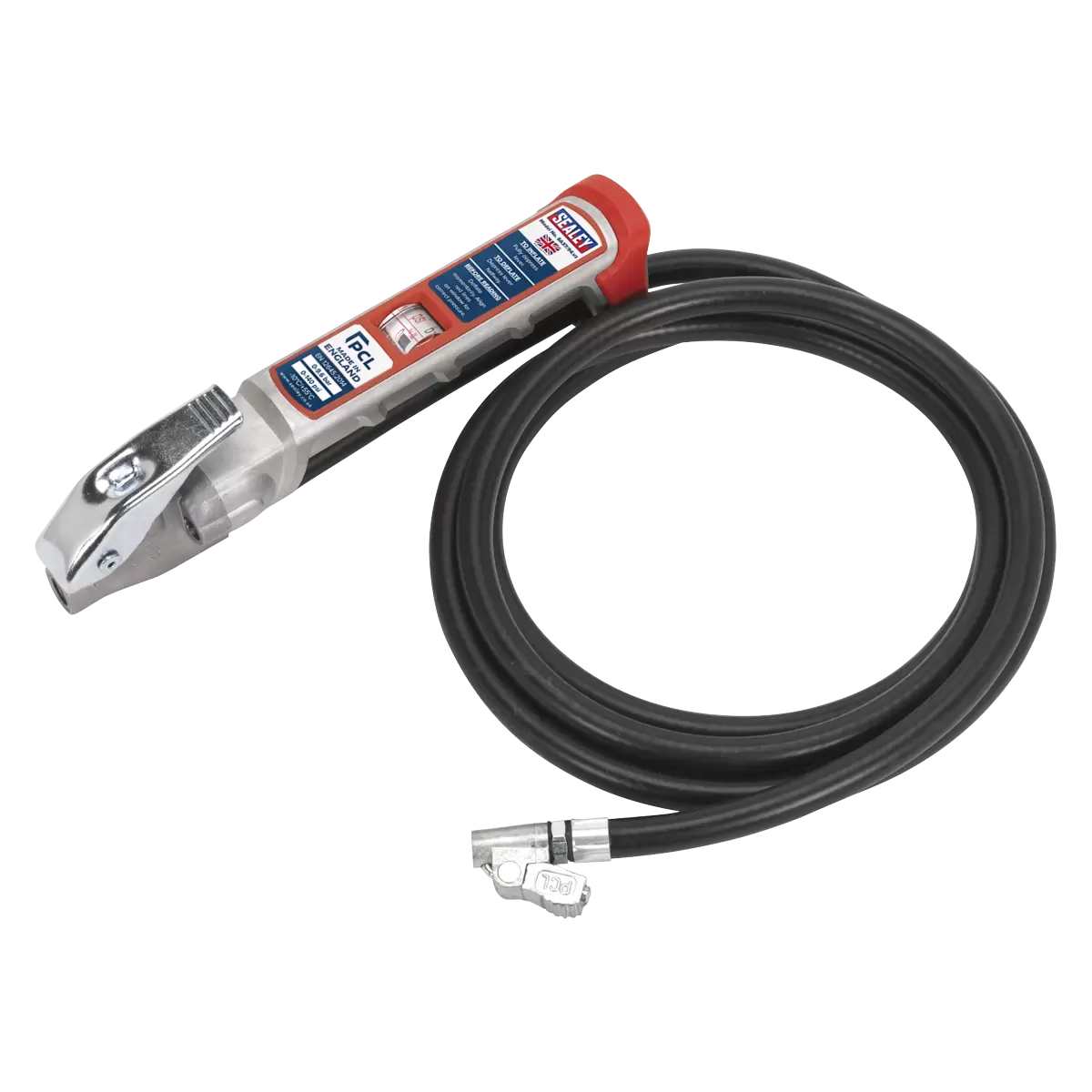 Sealey - SA37/94 - PCL Professional Tyre Inflator with 2.5m Hose & Clip-On Connector