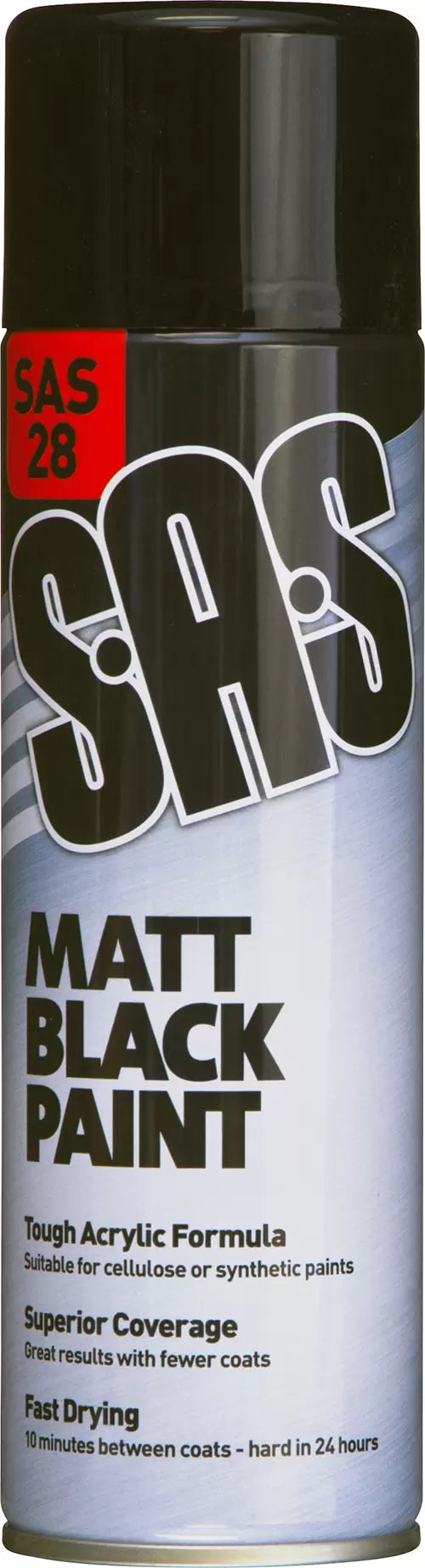 Workshop Warehouse SAS28 S·A·S Matt Black Paint 500ml