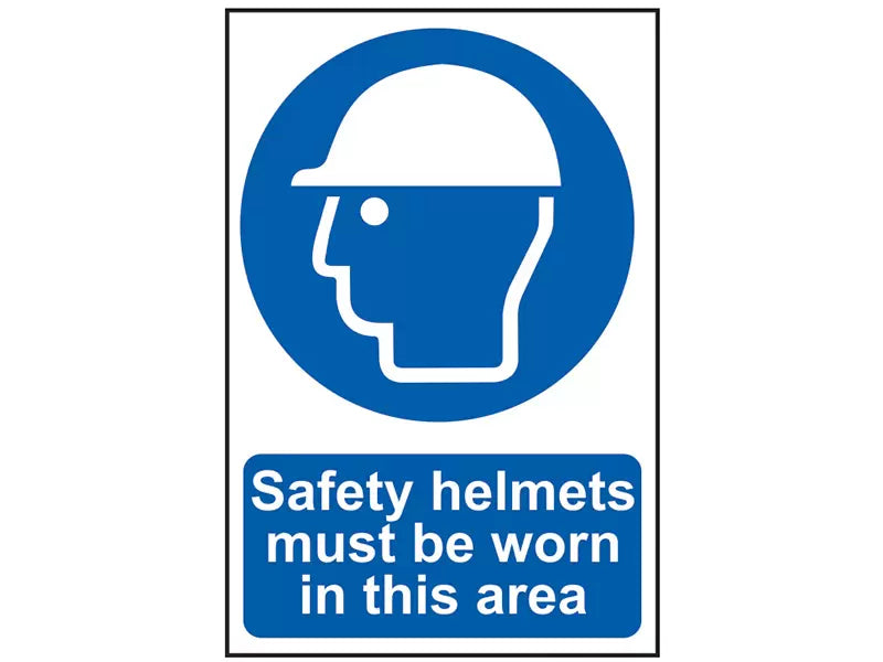 Scan - SCA0002 - Safety Helmets Must Be Worn in This Area - PVC Sign 200 x 300mm