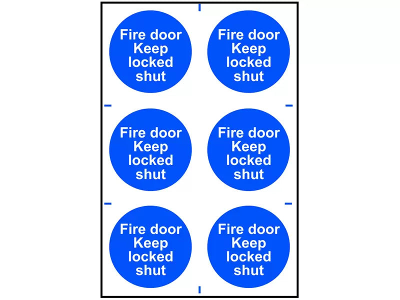 Scan - SCA0153 - Fire Door Keep Locked Shut - 6 PVC Signs 100 x 100mm