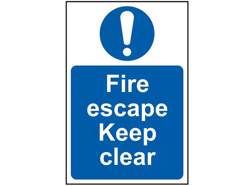 Scan - SCA0158 - Fire Escape Keep Clear - PVC Sign 200 x 300mm