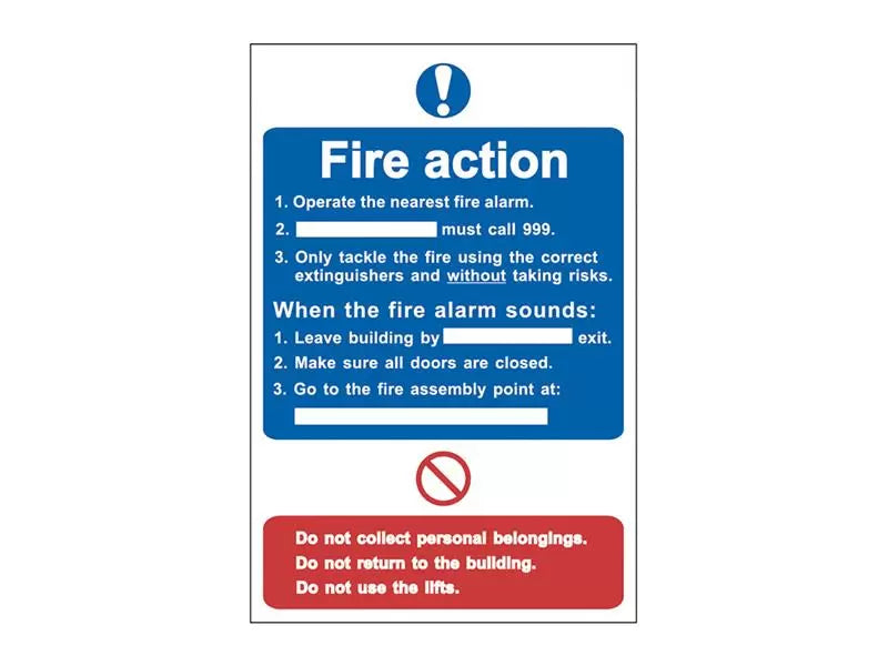 Scan - SCA0165 - Fire Action Procedure - PVC Sign 200 x 300mm