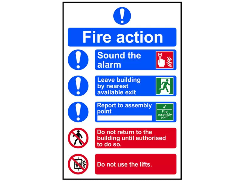 Scan - SCA0178 - Fire Action Procedure, Style 2 - PVC Sign 200 x 300mm