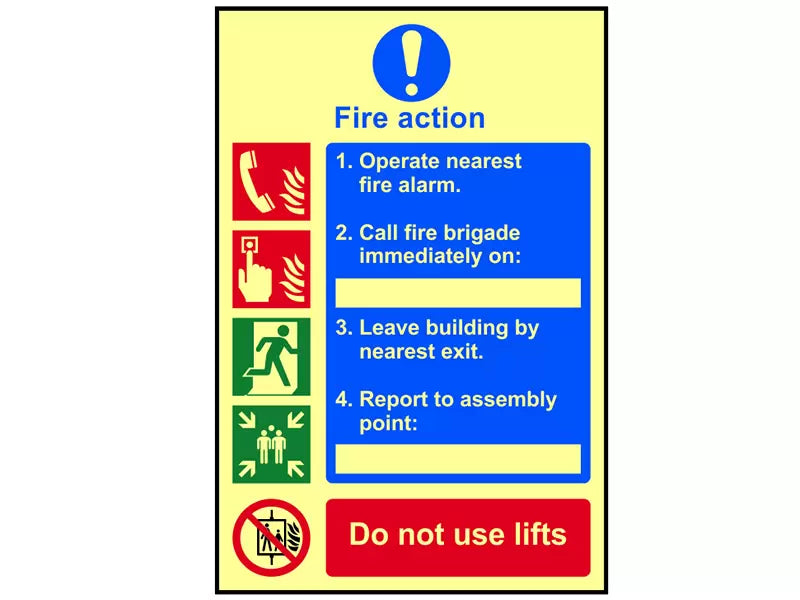 Scan - SCA0202 - Fire Action Procedure - Photoluminescent Sign 200 x 300mm