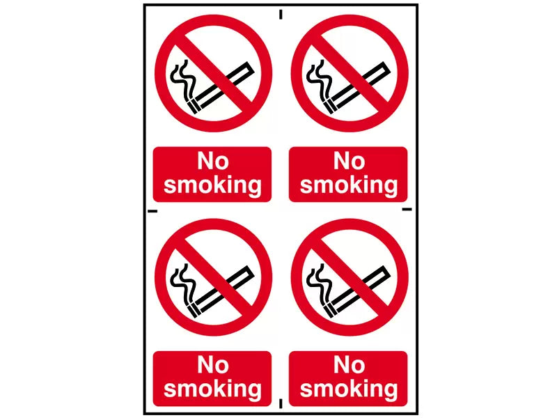 Scan - SCA0552 - No Smoking - 4 PVC Signs 100 x 150mm