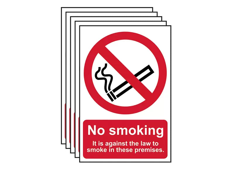 Scan - SCA05675 - No Smoking In These Premises - PVC Sign 200 x 300mm (5 Pack)