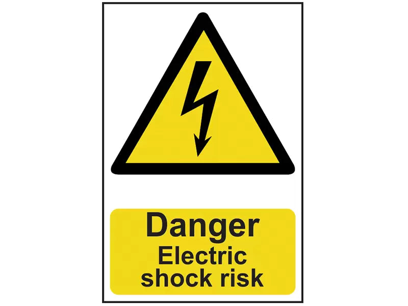 Scan - SCA0750 - Danger Electric Shock Risk - PVC Sign 200 x 300mm