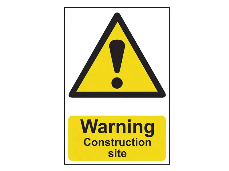 Scan - SCA0958 - Warning Construction Site - PVC Sign 200 x 300mm