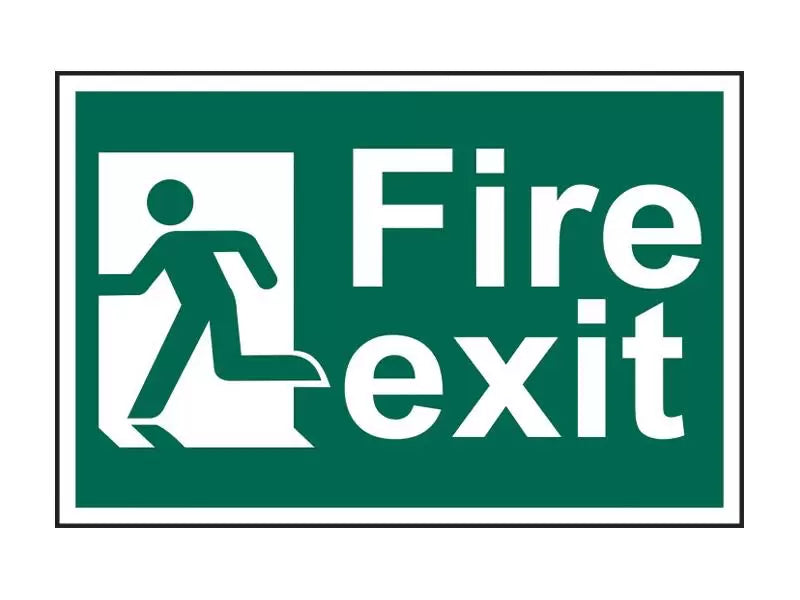 Scan - SCA1508 - Fire Exit Man Running Left - PVC Sign 300 x 200mm