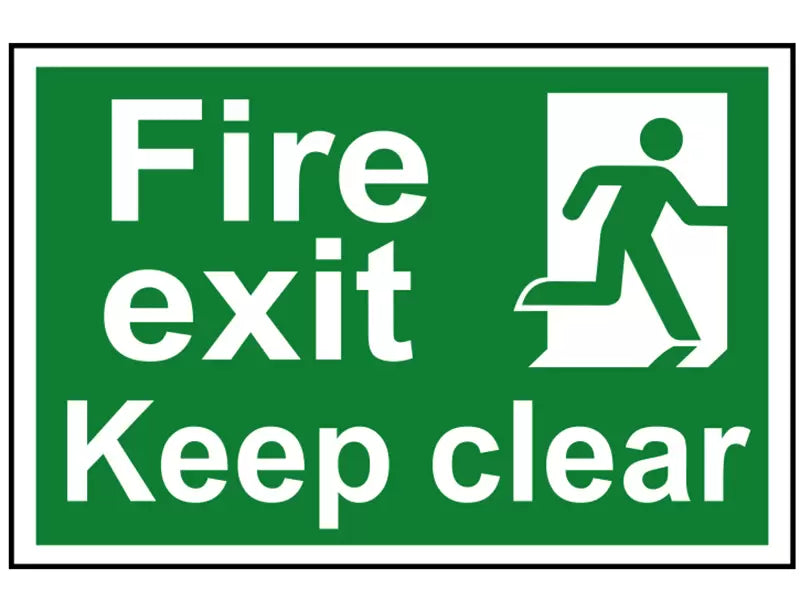 Scan - SCA1513 - Fire Exit Keep Clear - PVC Sign 300 x 200mm