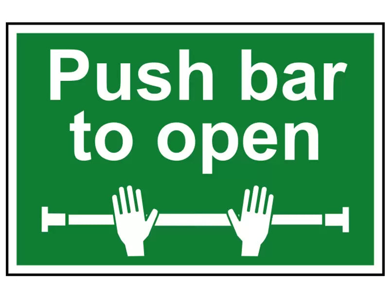 Scan - SCA1523 - Push Bar To Open - PVC Sign 300 x 200mm