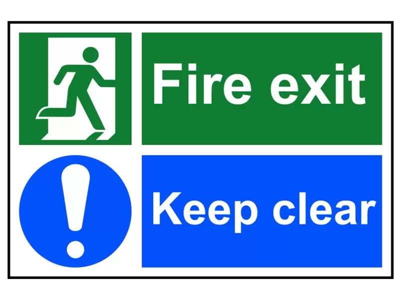 Scan - SCA1540 - Fire Exit Keep Clear - PVC Sign 300 x 200mm