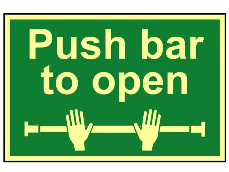 Scan - SCA1584 - Push Bar To Open - Photoluminescent 300 x 200mm