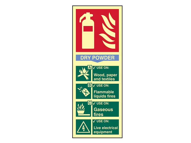 Scan - SCA1593 - Fire Extinguisher Composite - Dry Powder - Photoluminescent 75 x 200mm