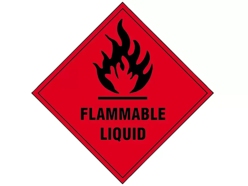 Scan - SCA1850S - Flammable Liquid - Self Adhesive Vinyl Sign 100 x 100mm