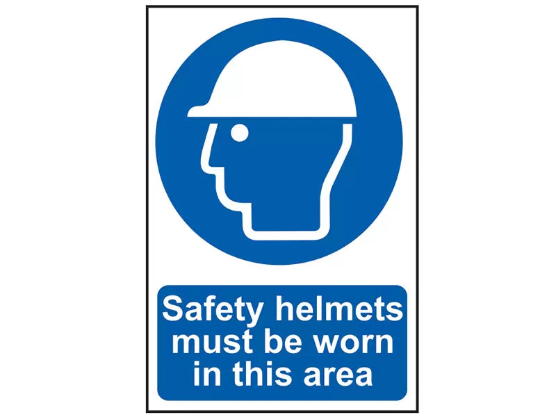 Scan - SCA4000 - Safety Helmets Must Be Worn In This Area - PVC Sign 400 x 600mm