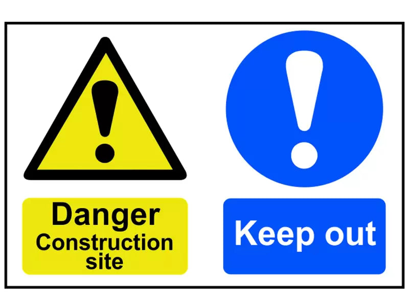 Scan - SCA4005 - Danger Construction Site Keep Out - PVC Sign 600 x 400mm